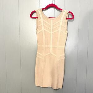 Bebe Rose Dust Sleeveless Open Back Bandage Bodycon Party Mini Dress XS